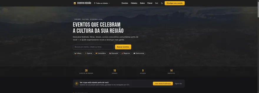 Eventos Região home page
